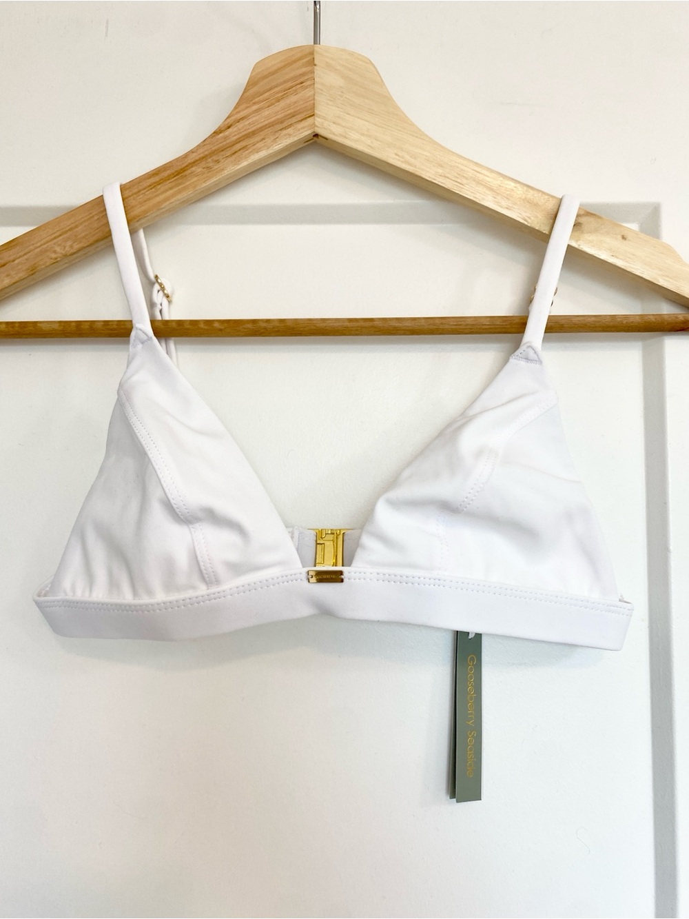 NWT Gooseberry Triangle White So Chic bikini top XS